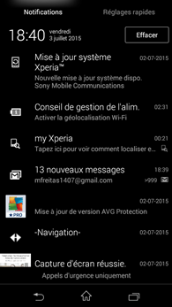 Sony Xperia E4g : notifications