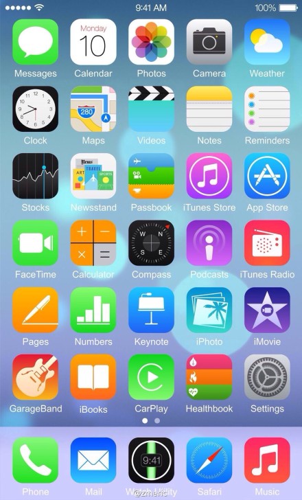 iOS 8 : une grande capture d'écran avec Healthbook, CarPlay et Watch Utility