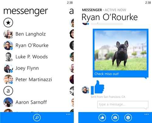 Facebook Messenger arrive sur Windows Phone 8