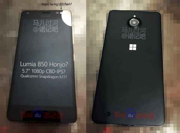 Le Microsoft Lumia 850 apparaît sur quelques photos