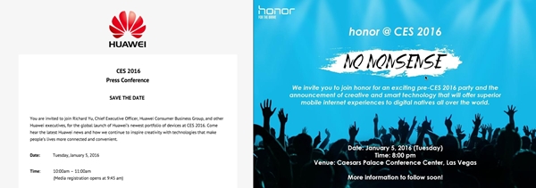 Huawei et Honor donneront une conférence au CES 2016