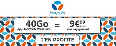 promo forfait Bouygues Telecom 40go