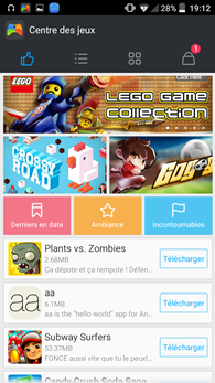 Alcatel OneTouch GO Play : Centre des jeux