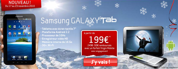 La Galaxy Tab passe à 199 euros chez Virgin Mobile !
