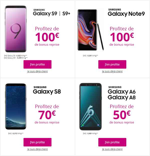 Bouygues Telecom : bonus reprise Samsung