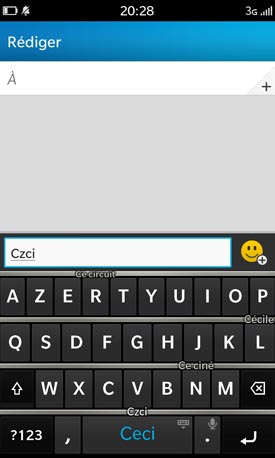 BlackBerry Z10 : clavier