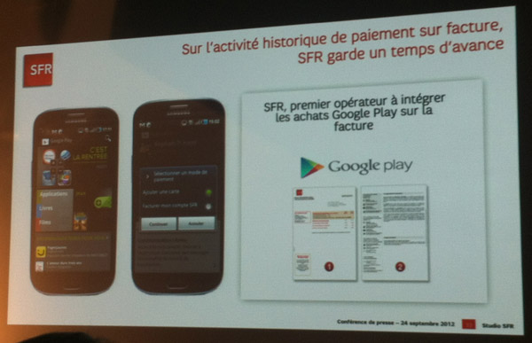 SFR intègre le paiement Google Play Store sur facture