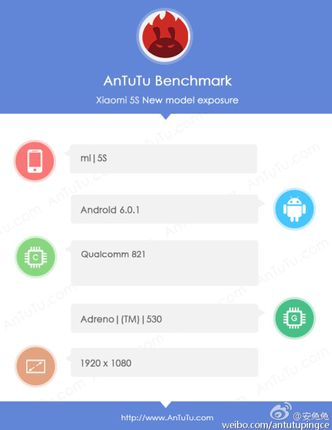 Xiaomi Mi 5S : Snapdragon 821 confirmé par AnTuTu