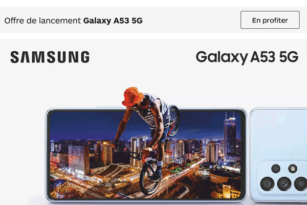 Samsung Galaxy A53 5G : un cadeau d’une valeur de 170€ offert pour l’achat du nouveau Samsung