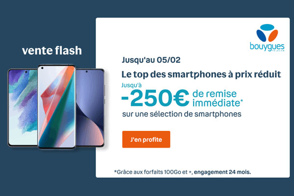 Vente flash chez Bouygues Telecom : les meilleurs smartphones du moment à prix cassés