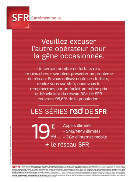 SFR (Red) se moque du réseau de Free Mobile