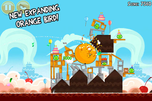 Angry Birds mise à jour 2.0 15 nouveaux Niveaux oiseau orange iOS