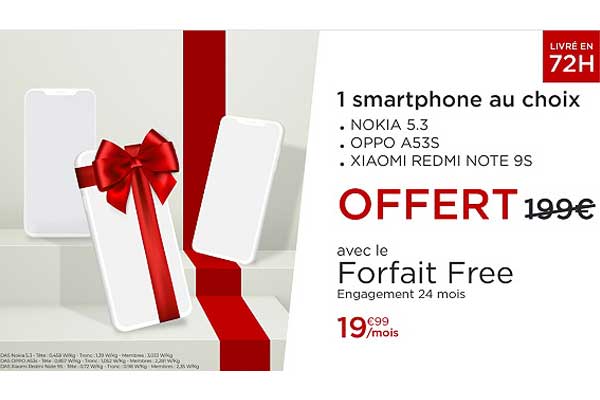 Vente privée Free Mobile : un Smartphone au choix offert pour toute souscription au forfait Free !