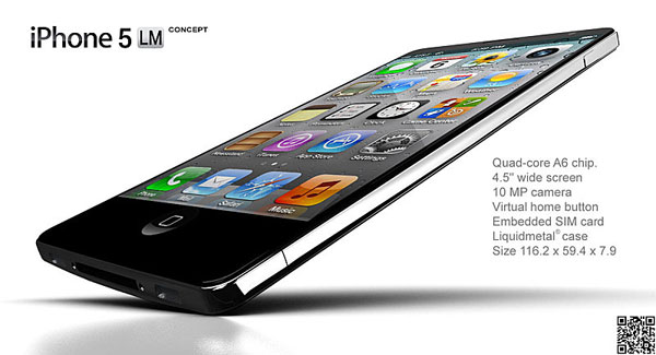 Un superbe concept d'iPhone 5 LM doté d'un écran de 4,5 pouces et d'une coque en Liquidmetal