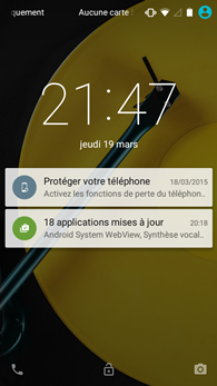 Motorola Moto E 4G : écran de verrouillage avec notifications