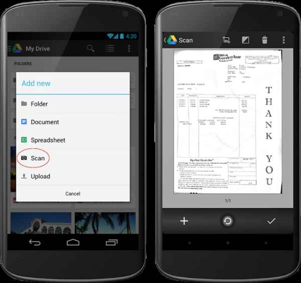 Google Drive sur Android mis à jour pour intégrer un OCR