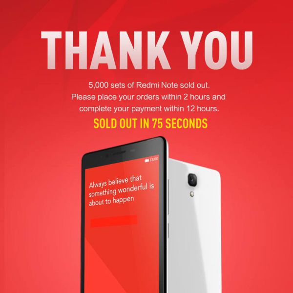 Xiaomi Redmi Note : les stocks ont été épuisés en 75 secondes à Singapour