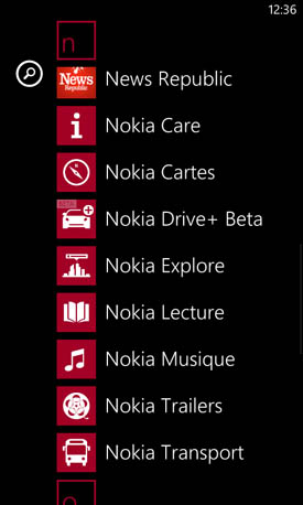 Nokia Lumia 620 applications