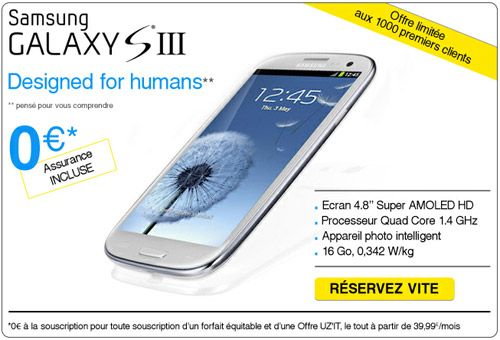 Zéro Forfait : Samsung Galaxy S3 à 0 euro