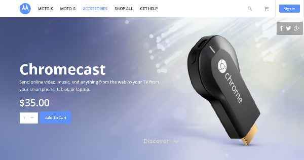 Motorola vend désormais le Chromecast sur son site internet