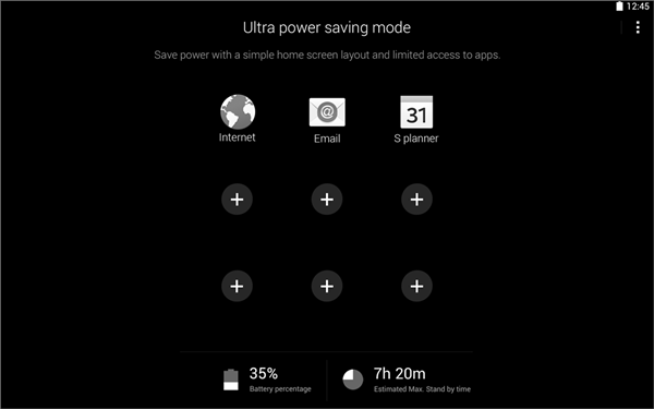 Samsung Galaxy Tab S : tuto Ultra power saving mode