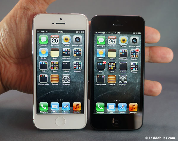 iPhone 5 blanc vs iPhone 5 noir vs iPhone 4S : le comparatif en photos