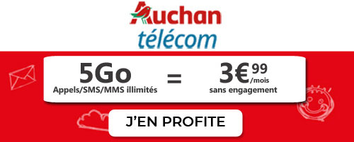 promo forfait Auchan Telecom 5Go