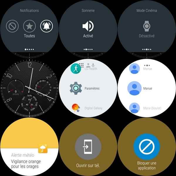 LG Watch Urbane 2 : interface utilisateur