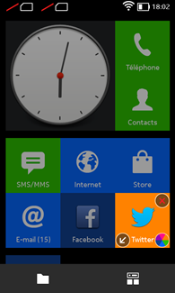 Nokia XL : écran d'accueil