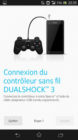 Sony Xperia SP : contrôleur sans fil DualShock 3