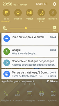 Samsung Galaxy A3 (2016) : centre de notifications