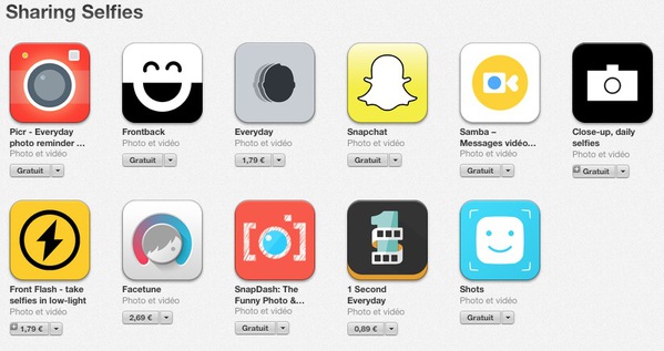 Apple propose sa sélection d'applications spéciales « selfies »