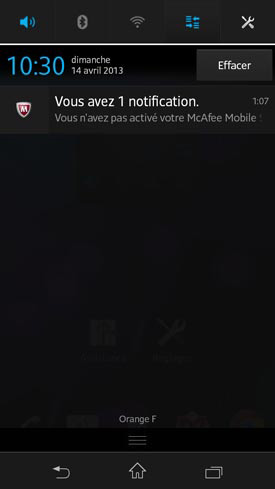 Sony Xperia SP : McAfee Mobile
