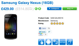 Les prix des Motorola Razr et Samsung Galaxy Nexus sont connus