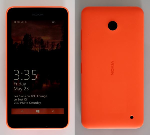 Nokia Lumia 630 : avant / arrière