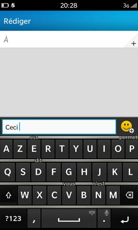 Test BlackBerry Z10 : clavier