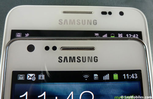 Samsung Galaxy Note blanc Samsung Galaxy S2 blanc comparatif photos