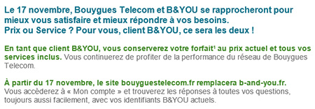 Mail B&YOU et Bouygues Telecom se rapprochent