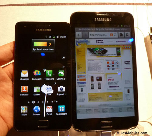 Samsung Galaxy Note lancement londres prises en main test premières impressions