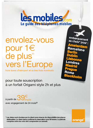 Orange vous offre un billet d'avion AR pour 1 euro !