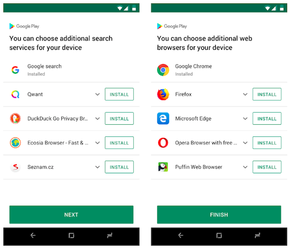Google facilite en Europe l’accès à d’autres moteurs et navigateurs sous Android