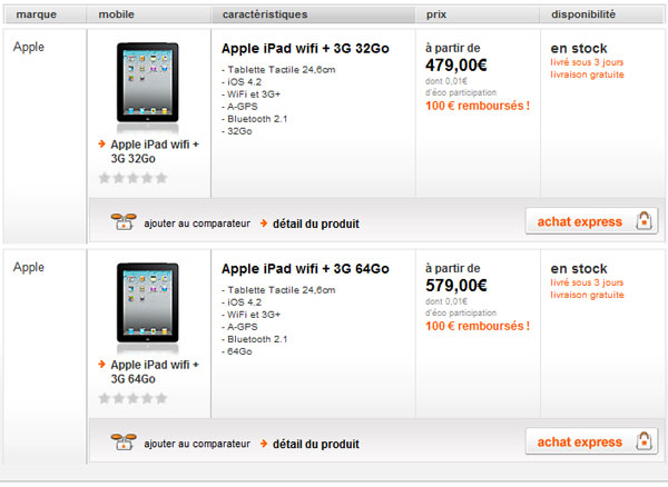 L'iPad débarque chez Orange