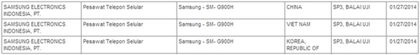 Le Samsung Galaxy S5 a peut-être été certifié en Indonésie