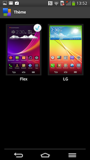 LG G Flex : les thèmes