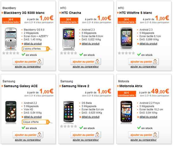 Orange baisse les prix sur une sélection de smartphones