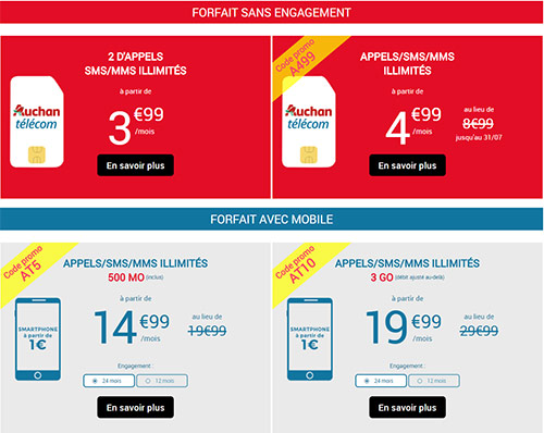 Auchan Telecom relance ses forfaits avec engagement et mobile