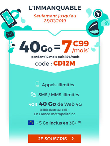 Cdiscount Mobile : le forfait 40 Go en promo à 7,99 euros