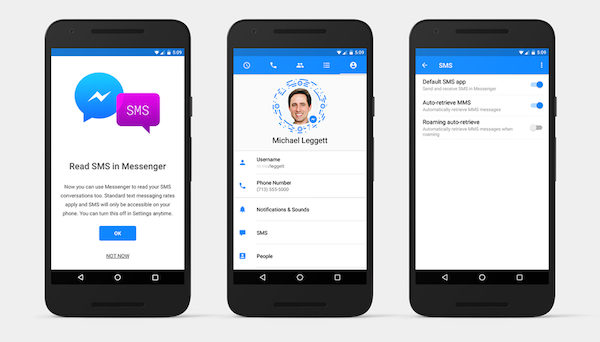 Facebook Messenger peut désormais gérer les SMS sous Android