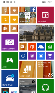 Nokia Lumia 630 : écran d'accueil
