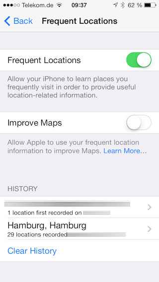 Apple rassure quant à la fonction Frequent Locations de son iOS 7